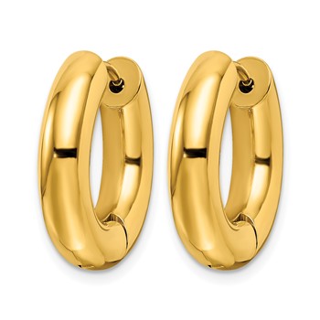 Chisel Stainless Steel Polished Yellow IP-plated 5mm Hinged Hoop Earrings — alternate view