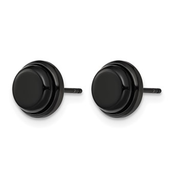 Chisel Stainless Steel Polished Black IP-plated Post Earrings — alternate view