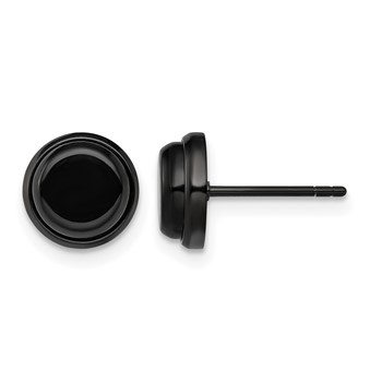 Chisel Stainless Steel Polished Black IP-plated Post Earrings