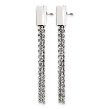 Chisel Stainless Steel Polished Multi Chain Post Dangle Earrings — alternate view