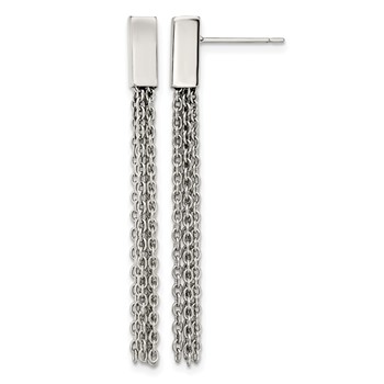 Chisel Stainless Steel Polished Multi Chain Post Dangle Earrings
