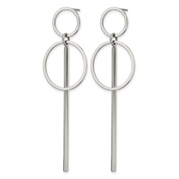 Chisel Stainless Steel Polished Post Dangle Earrings — alternate view
