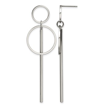 Chisel Stainless Steel Polished Post Dangle Earrings