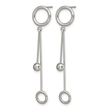 Chisel Stainless Steel Polished Post Dangle Earrings — alternate view
