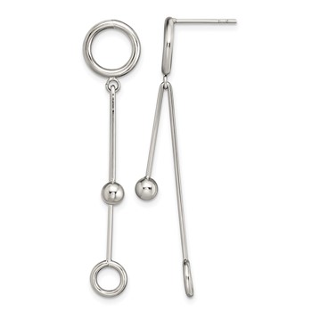 Chisel Stainless Steel Polished Post Dangle Earrings