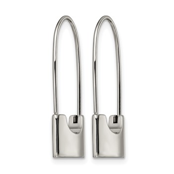 Chisel Stainless Steel Polished Lock Earrings — alternate view