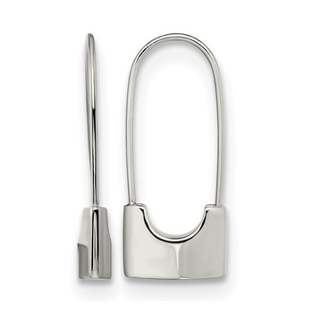 Chisel Stainless Steel Polished Lock Earrings