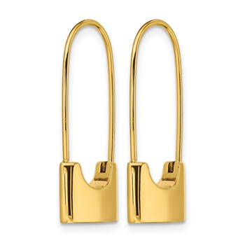 Chisel Stainless Steel Polished Yellow IP-plated Lock Earrings — alternate view