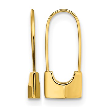 Chisel Stainless Steel Polished Yellow IP-plated Lock Earrings