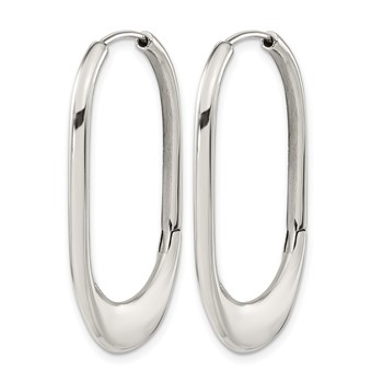 Chisel Stainless Steel Polished Hinged Hoop Earrings — alternate view