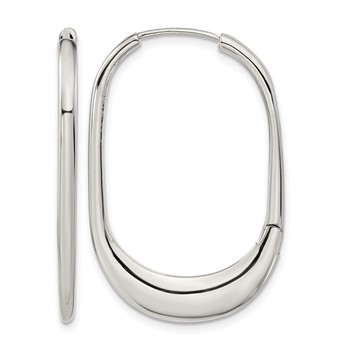 Chisel Stainless Steel Polished Hinged Hoop Earrings