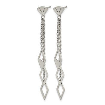 Chisel Stainless Steel Polished Multi Chain Post Dangle Earrings — alternate view