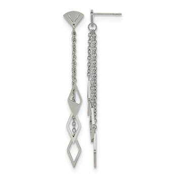 Chisel Stainless Steel Polished Multi Chain Post Dangle Earrings