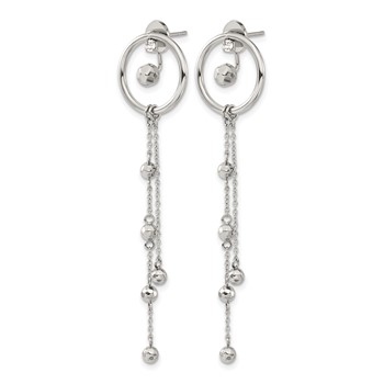 Chisel Stainless Steel Polished Preciosa Crystal Front and Back Post Dangle Earrings — alternate view