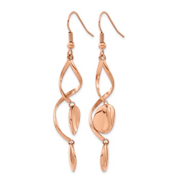 Chisel Stainless Steel Polished Twisted Shepherd Hook Earrings — alternate view