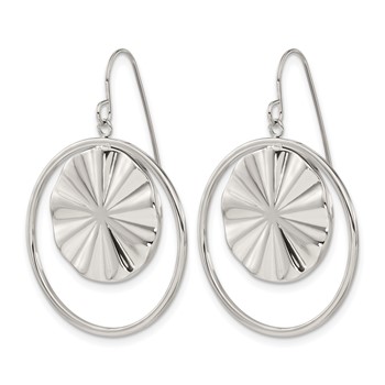 Chisel Stainless Steel Polished Dangle Shepherd Hook Earrings — alternate view