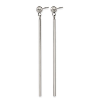 Chisel Stainless Steel Polished Bar Post Dangle Earrings — alternate view