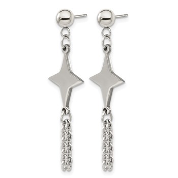 Chisel Stainless Steel Polished Starburst Post Dangle Earrings — alternate view