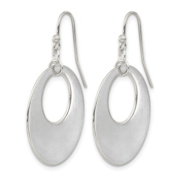 Chisel Stainless Steel Polished Circles Dangle Shepherd Hook Earrings — alternate view