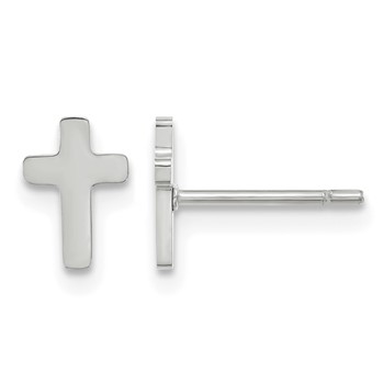 Chisel Stainless Steel Polished Cross Earrings
