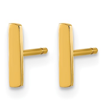 Chisel Stainless Steel Polished Yellow IP-plated Vertical Bar Earrings — alternate view