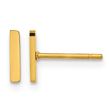 Chisel Stainless Steel Polished Yellow IP-plated Vertical Bar Earrings