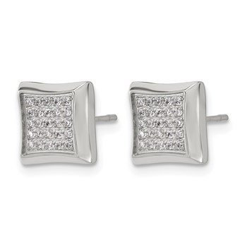 Chisel Stainless Steel Polished 50 CZ Stud Earrings — alternate view