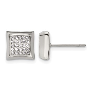 Chisel Stainless Steel Polished 50 CZ Stud Earrings