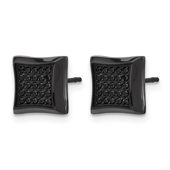 Chisel Stainless Steel Polished Black IP-plated Black 50 CZ Stud Earrings — alternate view