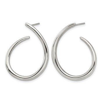 Chisel Stainless Steel Polished Curled Post Hoop Earrings — alternate view
