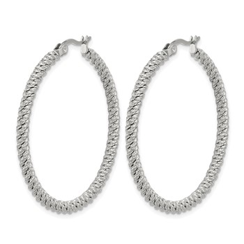 Chisel Stainless Steel Polished Diamond Cut Hoop Earrings — alternate view