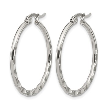 Chisel Stainless Steel Polished Wavy Hoop Earrings — alternate view