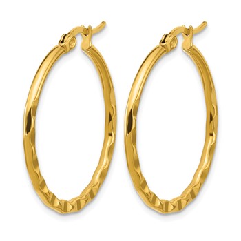 Chisel Stainless Steel Polished Yellow IP-plated Wavy Hoop Earrings — alternate view
