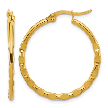 Chisel Stainless Steel Polished Yellow IP-plated Wavy Hoop Earrings