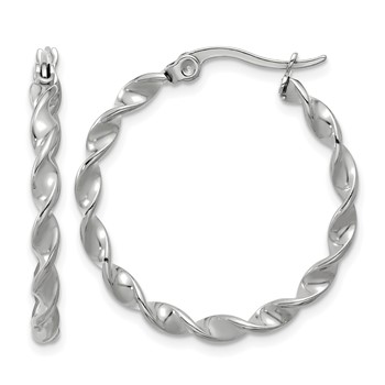 Chisel Stainless Steel Polished Twisted Hoop Earrings