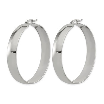 Chisel Stainless Steel Polished 9mm Hoop Earrings — alternate view