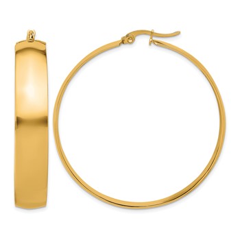 Chisel Stainless Steel Polished Yellow IP-plated 9mm Hoop Earrings