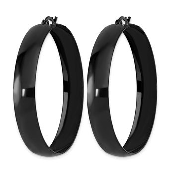 Chisel Stainless Steel Polished Black IP-plated 9mm Hoop Earrings — alternate view
