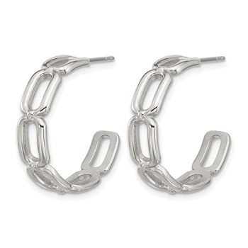 Chisel Stainless Steel Polished Open Link Post Hoop Earrings — alternate view