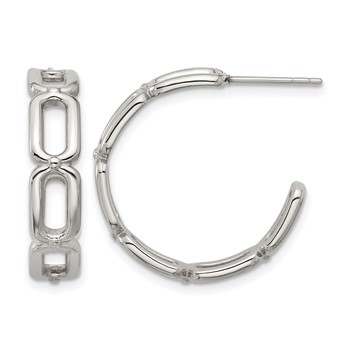 Chisel Stainless Steel Polished Open Link Post Hoop Earrings