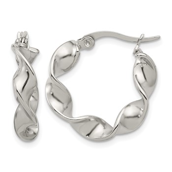 Chisel Stainless Steel Polished Twist Hoop Earrings