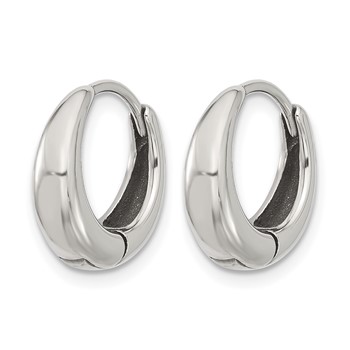 Chisel Stainless Steel Polished Tapered Hinged Hoop Earrings — alternate view