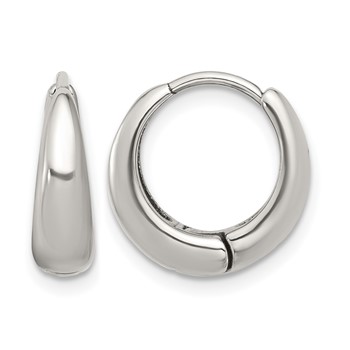 Chisel Stainless Steel Polished Tapered Hinged Hoop Earrings