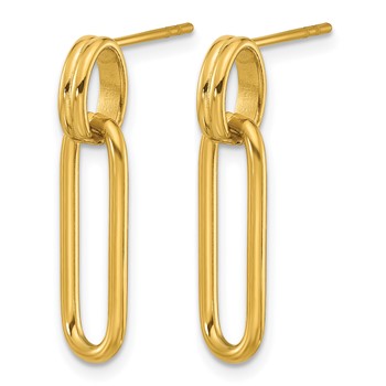 Chisel Stainless Steel Polished Yellow IP-plated Post Dangle Earrings — alternate view