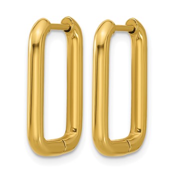 Stainless Steel Polished Yellow IP 2.5mm Square Hinged Hoop Earrings — alternate view