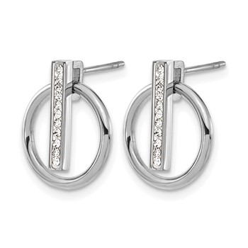 Chisel Stainless Steel Polished with Preciosa Crystal Post Dangle Earrings — alternate view