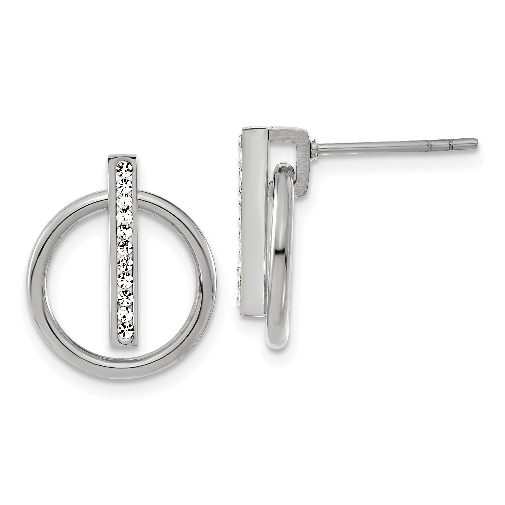 Chisel Stainless Steel Polished with Preciosa Crystal Post Dangle