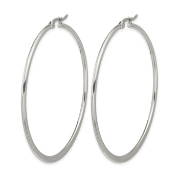 Stainless Steel Polished 57mm Diameter Hoop Earrings — alternate view