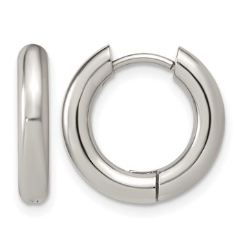 Chisel Stainless Steel Polished 3mm Hinged Hoop Earrings