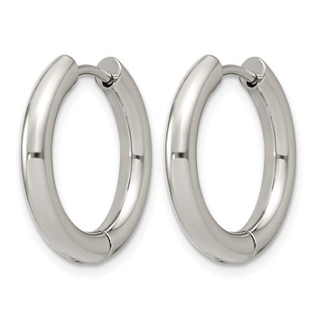 Chisel Stainless Steel Polished 3mm Hinged Hoop Earrings — alternate view